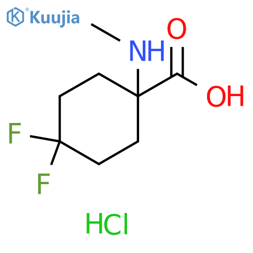 4,4-difluoro-1-(methylamino)cyclohexanecarboxylic acid;hydrochloride structure