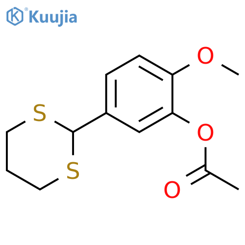 Phenol, 5-(1,3-dithian-2-yl)-2-methoxy-, 1-acetate structure
