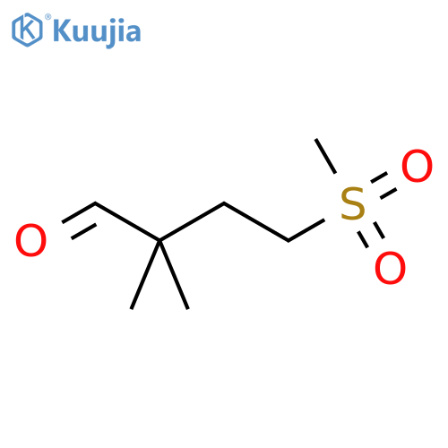 Butanal, 2,2-dimethyl-4-(methylsulfonyl)- structure