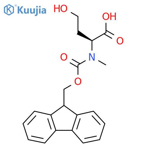 (2S)-2-({(9H-fluoren-9-yl)methoxycarbonyl}(methyl)amino)-4-hydroxybutanoic acid structure