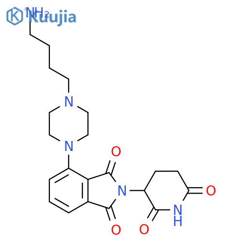 4-4-(4-aminobutyl)piperazin-1-yl-2-(2,6-dioxopiperidin-3-yl)-2,3-dihydro-1H-isoindole-1,3-dione structure
