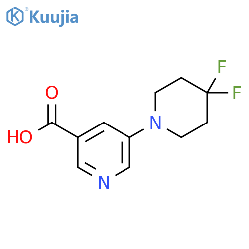 3-Pyridinecarboxylic acid, 5-(4,4-difluoro-1-piperidinyl)- structure