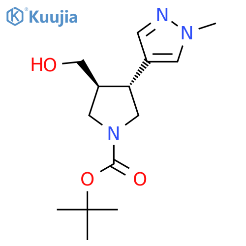 tert-butyl (3S,4R)-3-(hydroxymethyl)-4-(1-methyl-1H-pyrazol-4-yl)pyrrolidine-1-carboxylate structure