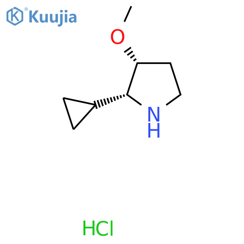 (2R,3R)-2-Cyclopropyl-3-methoxypyrrolidine;hydrochloride structure