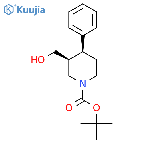 rac-tert-butyl (3R,4R)-3-(hydroxymethyl)-4-phenylpiperidine-1-carboxylate structure