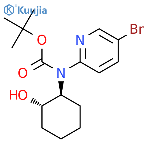 tert-butyl N-(5-bromopyridin-2-yl)-N-(1S,2S)-2-hydroxycyclohexylcarbamate structure