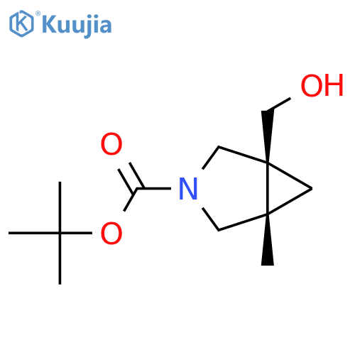 rac-tert-butyl (1R,5R)-1-(hydroxymethyl)-5-methyl-3-azabicyclo[3.1.0]hexane-3-carboxylate structure