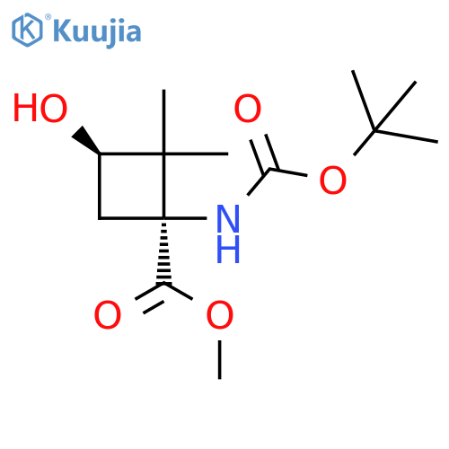 rac-methyl (1R,3S)-1-{(tert-butoxy)carbonylamino}-3-hydroxy-2,2-dimethylcyclobutane-1-carboxylate structure