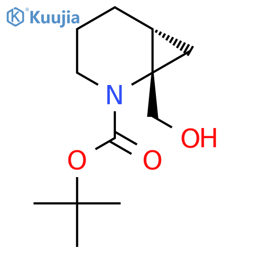 tert-butyl (1S,6R)-1-(hydroxymethyl)-2-azabicyclo[4.1.0]heptane-2-carboxylate structure