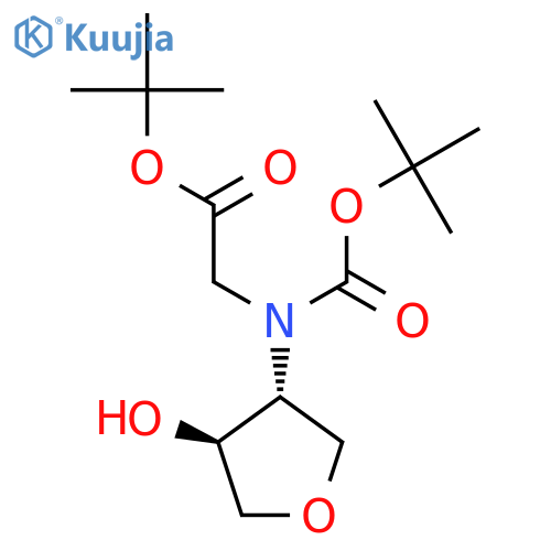 rac-tert-butyl 2-{(tert-butoxy)carbonyl(3R,4S)-4-hydroxyoxolan-3-ylamino}acetate structure
