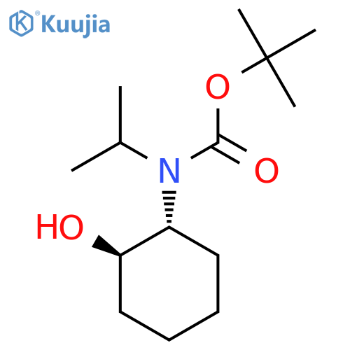 rac-tert-butyl N-(1R,2R)-2-hydroxycyclohexyl-N-(propan-2-yl)carbamate structure