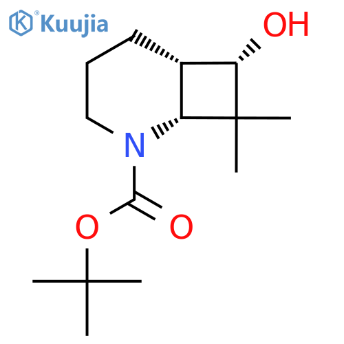 rac-tert-butyl (1R,6S,7S)-7-hydroxy-8,8-dimethyl-2-azabicyclo[4.2.0]octane-2-carboxylate structure
