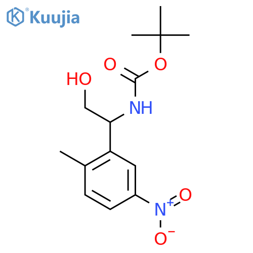 tert-butyl N-2-hydroxy-1-(2-methyl-5-nitrophenyl)ethylcarbamate structure