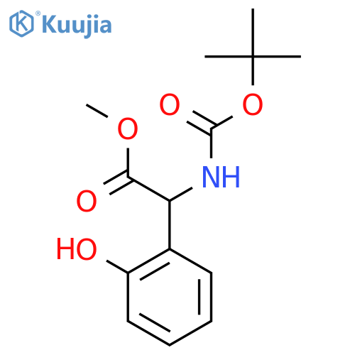 methyl 2-{(tert-butoxy)carbonylamino}-2-(2-hydroxyphenyl)acetate structure