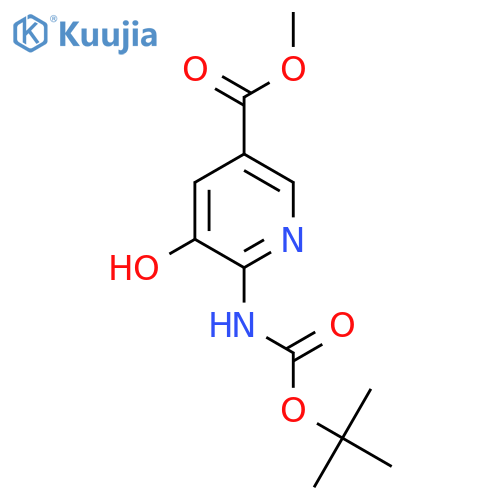 methyl 6-{(tert-butoxy)carbonylamino}-5-hydroxypyridine-3-carboxylate structure