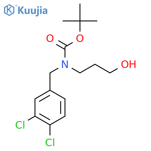 tert-butyl N-(3,4-dichlorophenyl)methyl-N-(3-hydroxypropyl)carbamate structure
