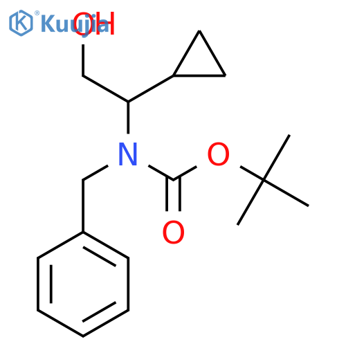 tert-butyl N-benzyl-N-(1-cyclopropyl-2-hydroxyethyl)carbamate structure