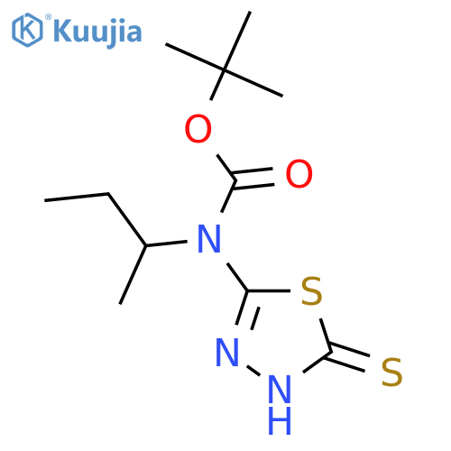 tert-butyl N-(butan-2-yl)-N-(5-sulfanyl-1,3,4-thiadiazol-2-yl)carbamate structure