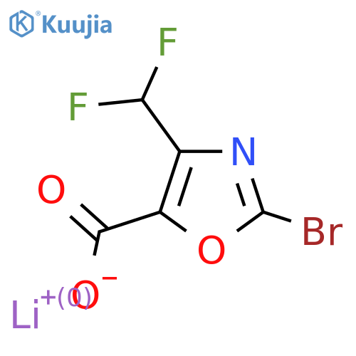 lithium(1+) 2-bromo-4-(difluoromethyl)-1,3-oxazole-5-carboxylate structure