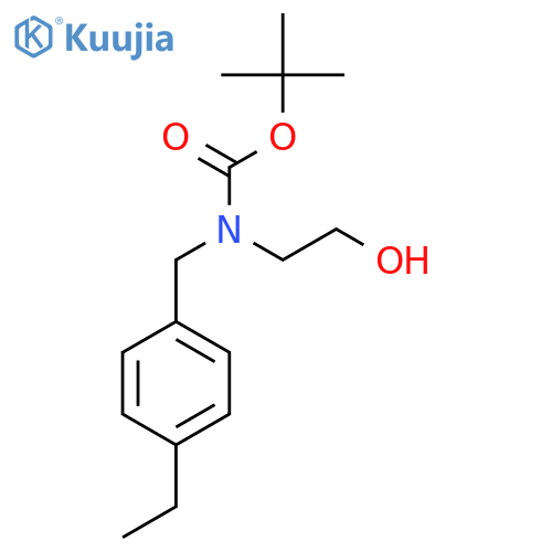 tert-butyl N-(4-ethylphenyl)methyl-N-(2-hydroxyethyl)carbamate structure