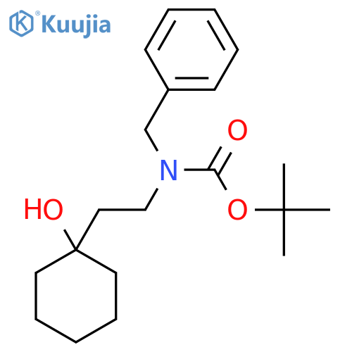 tert-butyl N-benzyl-N-2-(1-hydroxycyclohexyl)ethylcarbamate structure