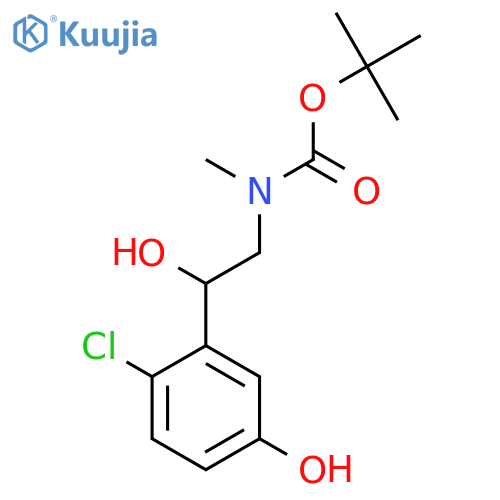 tert-butyl N-2-(2-chloro-5-hydroxyphenyl)-2-hydroxyethyl-N-methylcarbamate structure