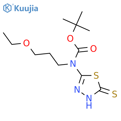tert-butyl N-(3-ethoxypropyl)-N-(5-sulfanyl-1,3,4-thiadiazol-2-yl)carbamate structure