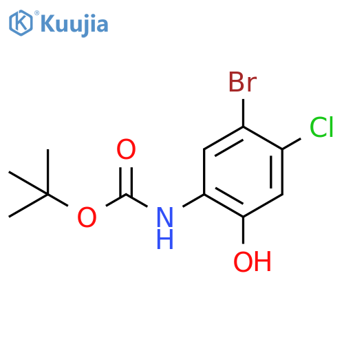 tert-butyl N-(5-bromo-4-chloro-2-hydroxyphenyl)carbamate structure