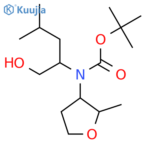 tert-butyl N-(1-hydroxy-4-methylpentan-2-yl)-N-(2-methyloxolan-3-yl)carbamate structure