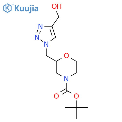 tert-butyl 2-{4-(hydroxymethyl)-1H-1,2,3-triazol-1-ylmethyl}morpholine-4-carboxylate structure