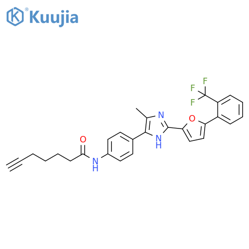 N-4-(5-methyl-2-{5-2-(trifluoromethyl)phenylfuran-2-yl}-1H-imidazol-4-yl)phenylhept-6-ynamide structure