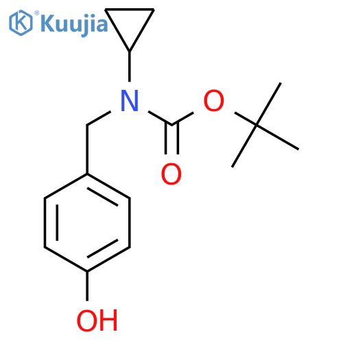 tert-butyl N-cyclopropyl-N-(4-hydroxyphenyl)methylcarbamate structure