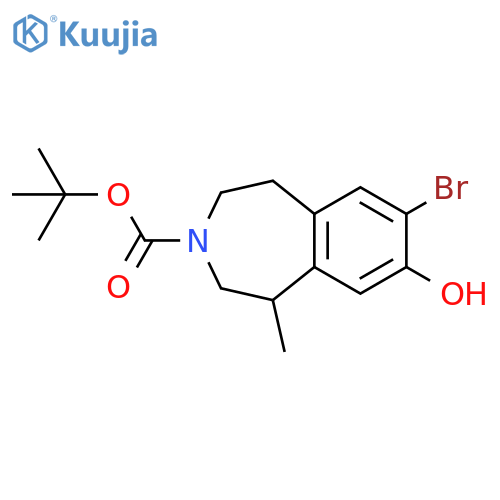 tert-butyl 7-bromo-8-hydroxy-1-methyl-2,3,4,5-tetrahydro-1H-3-benzazepine-3-carboxylate structure