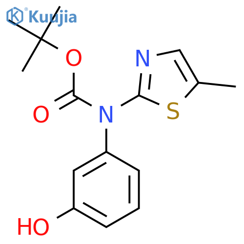 tert-butyl N-(3-hydroxyphenyl)-N-(5-methyl-1,3-thiazol-2-yl)carbamate structure