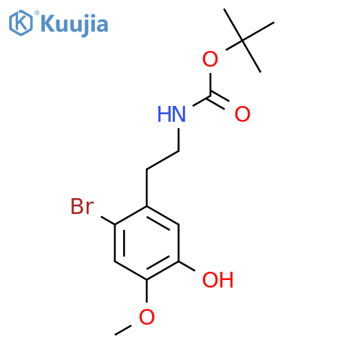 tert-butyl N-2-(2-bromo-5-hydroxy-4-methoxyphenyl)ethylcarbamate structure