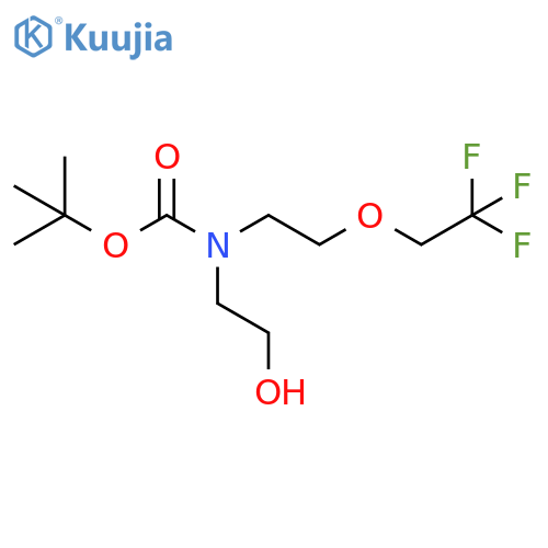 tert-butyl N-(2-hydroxyethyl)-N-2-(2,2,2-trifluoroethoxy)ethylcarbamate structure