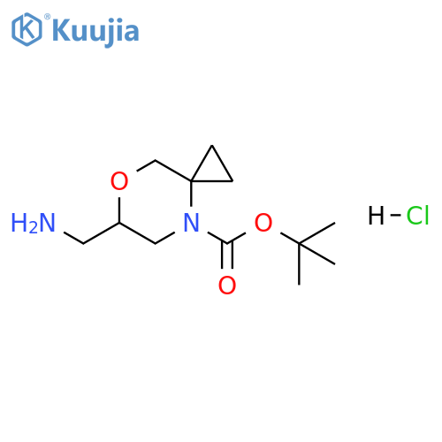 tert-butyl 6-(aminomethyl)-7-oxa-4-azaspiro2.5octane-4-carboxylate hydrochloride structure
