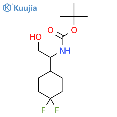 tert-butyl N-1-(4,4-difluorocyclohexyl)-2-hydroxyethylcarbamate structure