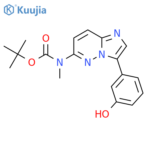 tert-butyl N-3-(3-hydroxyphenyl)imidazo1,2-bpyridazin-6-yl-N-methylcarbamate structure