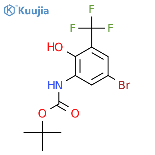 tert-butyl N-5-bromo-2-hydroxy-3-(trifluoromethyl)phenylcarbamate structure