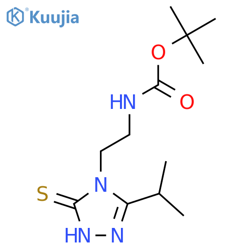 tert-butyl N-{2-3-(propan-2-yl)-5-sulfanyl-4H-1,2,4-triazol-4-ylethyl}carbamate structure