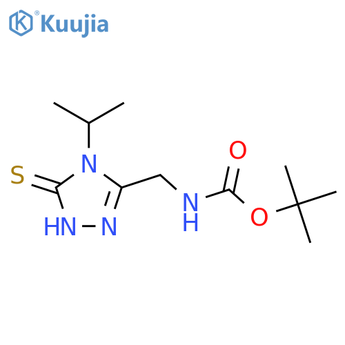 tert-butyl N-{4-(propan-2-yl)-5-sulfanyl-4H-1,2,4-triazol-3-ylmethyl}carbamate structure