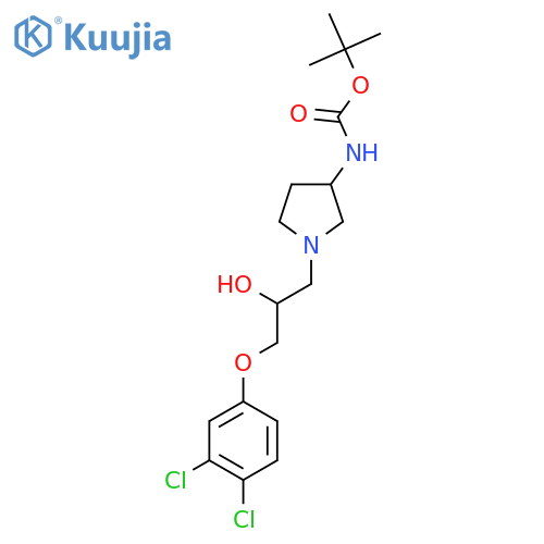 tert-butyl N-{1-3-(3,4-dichlorophenoxy)-2-hydroxypropylpyrrolidin-3-yl}carbamate structure