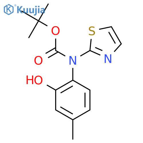 tert-butyl N-(2-hydroxy-4-methylphenyl)-N-(1,3-thiazol-2-yl)carbamate structure