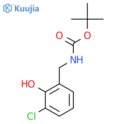 tert-Butyl 3-chloro-2-hydroxybenzylcarbamate structure