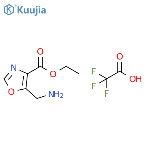 ethyl 5-(aminomethyl)-1,3-oxazole-4-carboxylate, trifluoroacetic acid structure