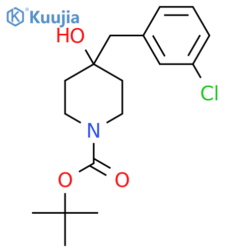 tert-butyl 4-(3-chlorophenyl)methyl-4-hydroxypiperidine-1-carboxylate structure