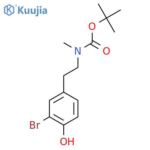 tert-butyl N-2-(3-bromo-4-hydroxyphenyl)ethyl-N-methylcarbamate structure