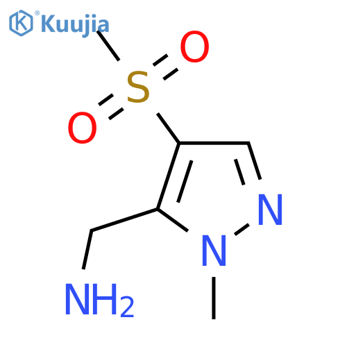 1-(4-methanesulfonyl-1-methyl-1H-pyrazol-5-yl)methanamine structure