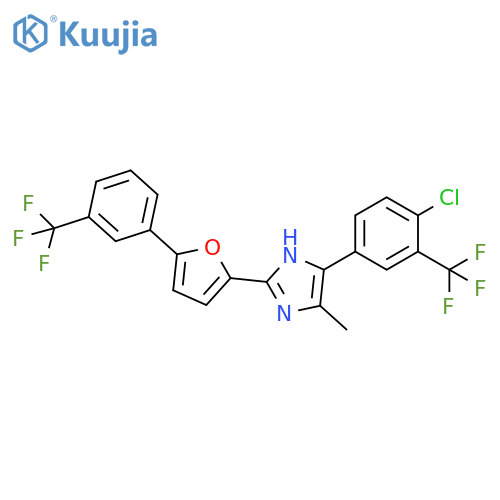 4-4-chloro-3-(trifluoromethyl)phenyl-5-methyl-2-{5-3-(trifluoromethyl)phenylfuran-2-yl}-1H-imidazole structure